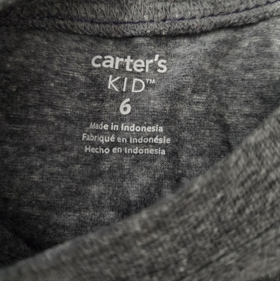 Carter's Gray Dinosaur Christmas Tree Boys Long Sleeve Tee - Picture 4 of 4